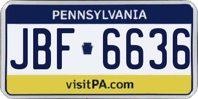 PA license plate JBF6636