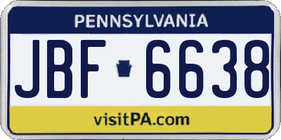 PA license plate JBF6638