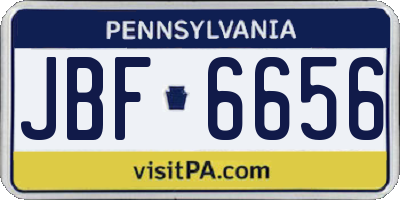 PA license plate JBF6656