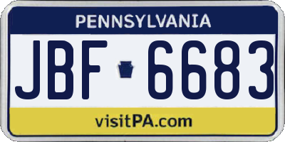 PA license plate JBF6683