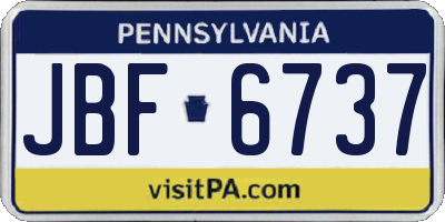 PA license plate JBF6737