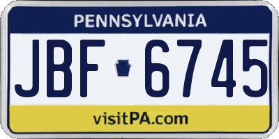 PA license plate JBF6745