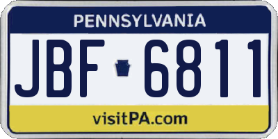 PA license plate JBF6811