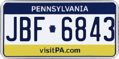 PA license plate JBF6843