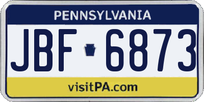 PA license plate JBF6873