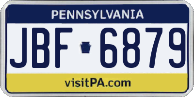 PA license plate JBF6879