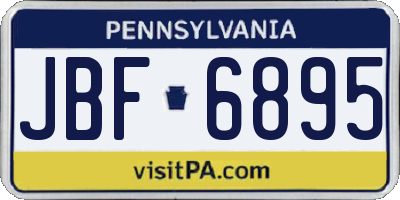 PA license plate JBF6895