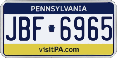 PA license plate JBF6965