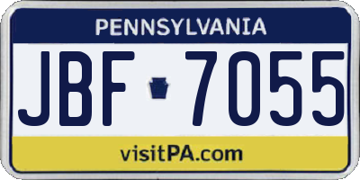 PA license plate JBF7055