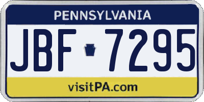 PA license plate JBF7295