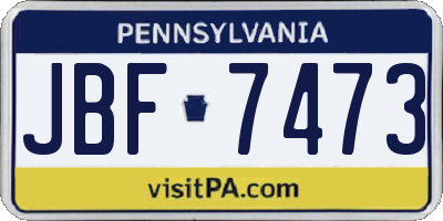 PA license plate JBF7473
