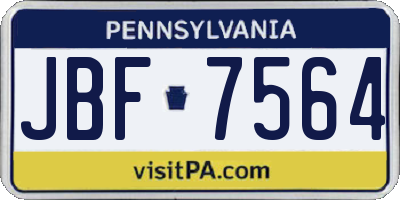 PA license plate JBF7564