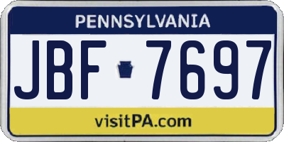 PA license plate JBF7697