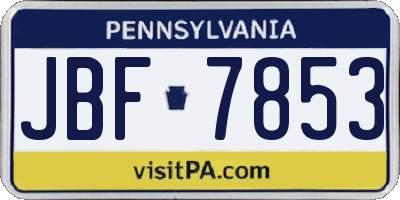PA license plate JBF7853