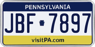 PA license plate JBF7897