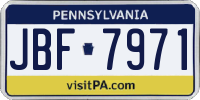 PA license plate JBF7971