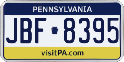 PA license plate JBF8395