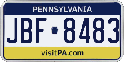 PA license plate JBF8483