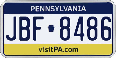 PA license plate JBF8486