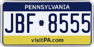 PA license plate JBF8555