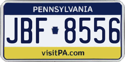 PA license plate JBF8556