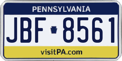 PA license plate JBF8561