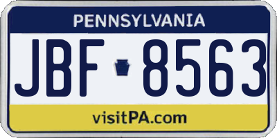 PA license plate JBF8563
