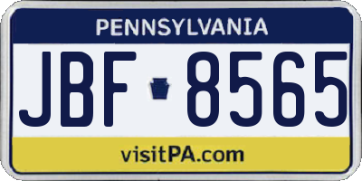 PA license plate JBF8565