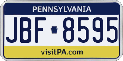 PA license plate JBF8595