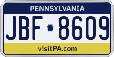 PA license plate JBF8609