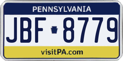 PA license plate JBF8779