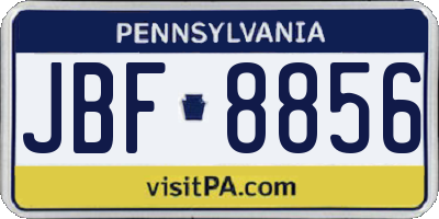 PA license plate JBF8856