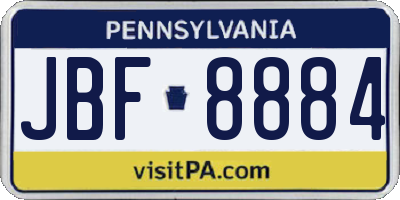 PA license plate JBF8884
