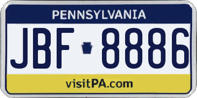 PA license plate JBF8886