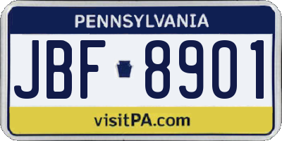 PA license plate JBF8901
