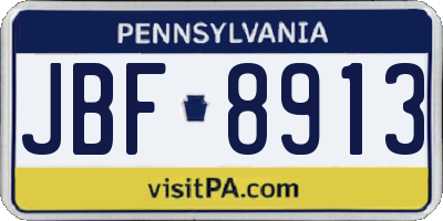 PA license plate JBF8913