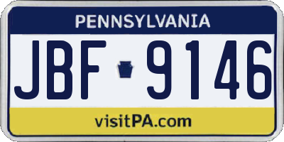 PA license plate JBF9146