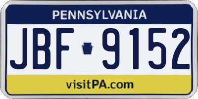 PA license plate JBF9152