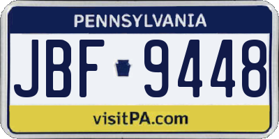 PA license plate JBF9448