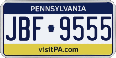 PA license plate JBF9555