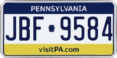 PA license plate JBF9584