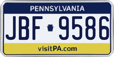 PA license plate JBF9586