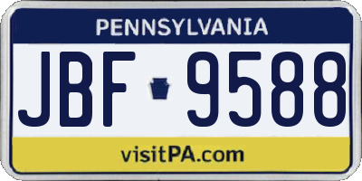 PA license plate JBF9588