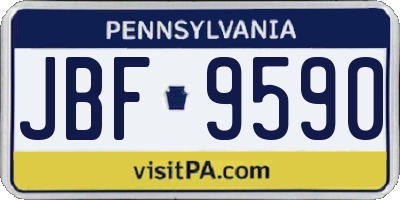 PA license plate JBF9590