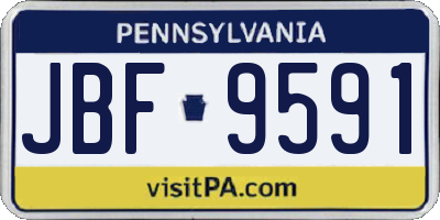 PA license plate JBF9591