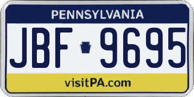 PA license plate JBF9695