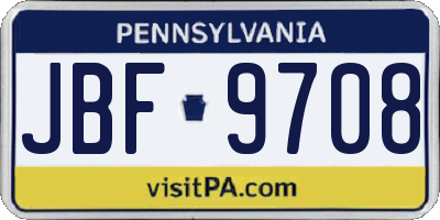 PA license plate JBF9708