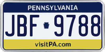PA license plate JBF9788