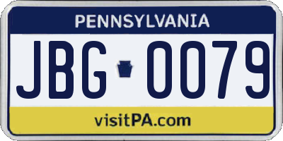 PA license plate JBG0079