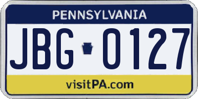 PA license plate JBG0127